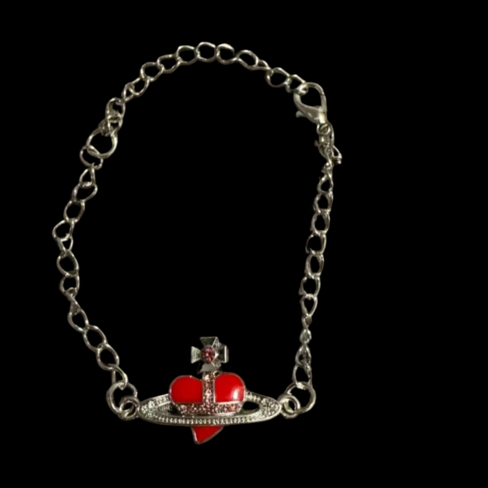 Red Heart Silver Bracelet